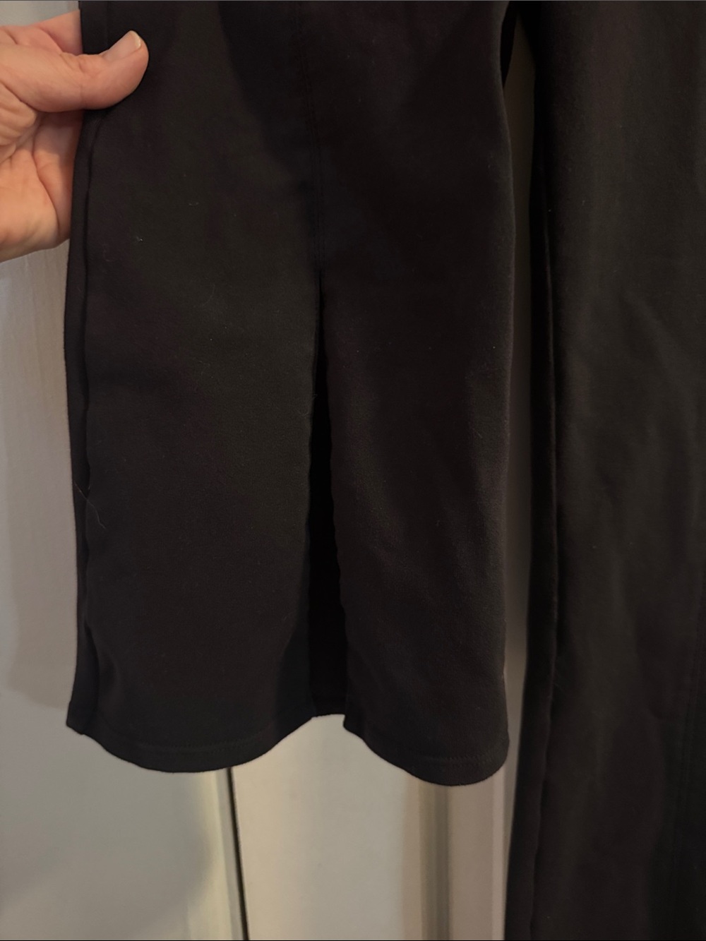 Alo Black Flare Yoga Pants Front Slit - Picture 3 of 6
